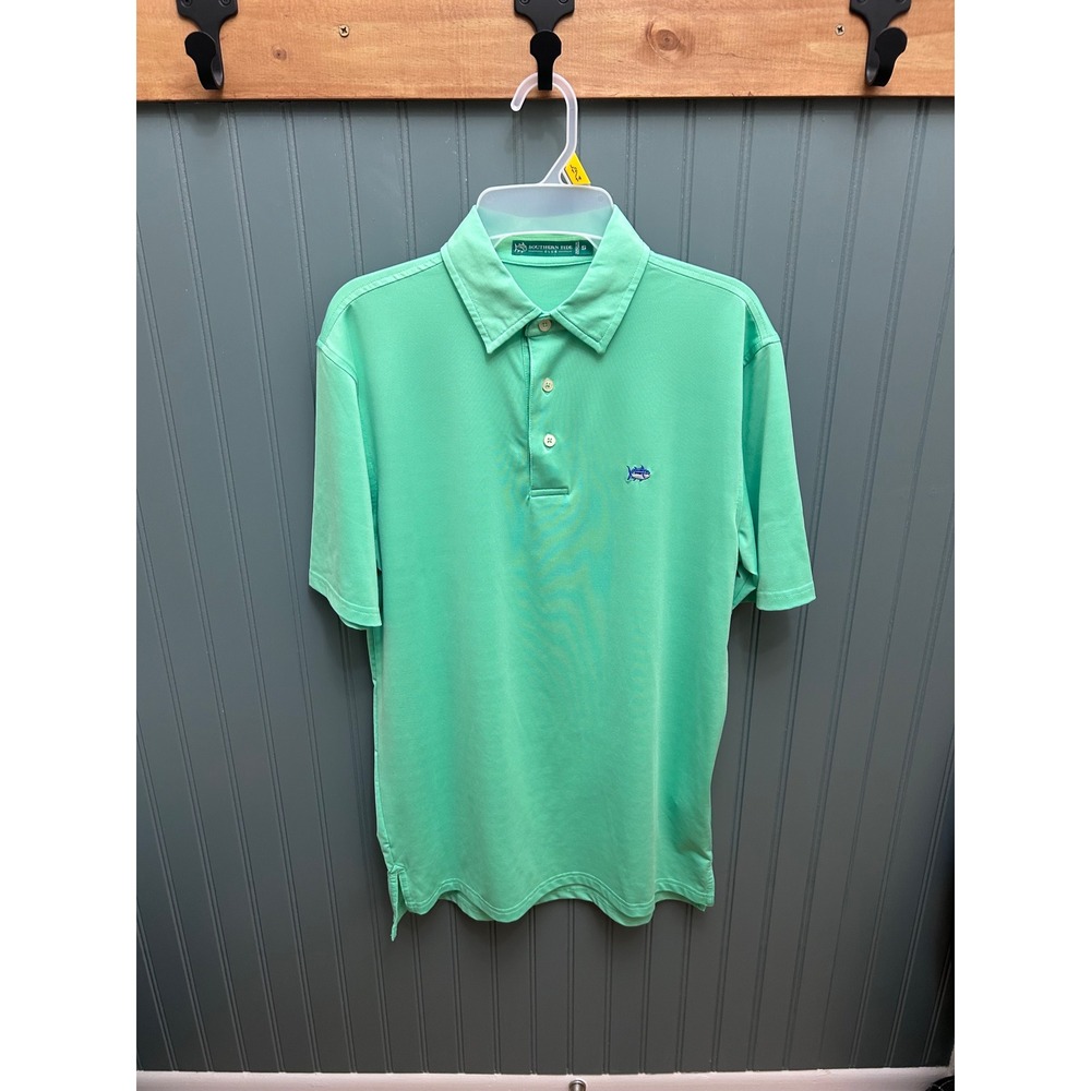 Southern Tide Club Polo Shirt Mint Green Performance Stretch mens Small